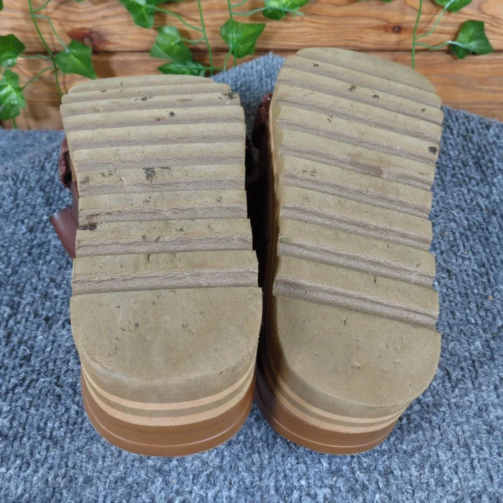Reef Cushion Vista Hi Womens Platform Slide Sandals Size 9 Beach Brown Synthetic